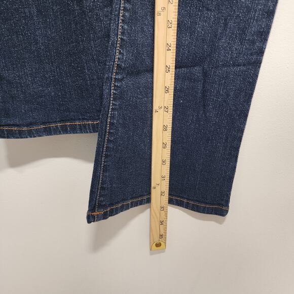 Vintage Y2K Phat Fashion Silver Label Flare Jeans Size 5 28x33 Dark Flat Front - Picture 9 of 12